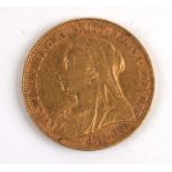 An 1896 Victoria 'Old Head' full gold sovereign.