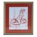 Vanessa Dobson (modern British) - Life Study of a Young Girl - crayon, signed lower left, framed &
