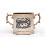Local Bath Interest. A large 19th century two-handled pottery mug by John Hayward commemorating