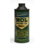 An original Duckhams NOL Engine Oil quart can, ‘Officially Recommended for Austin, Jaguar, Jenson,
