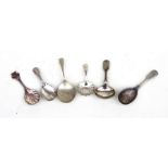 A group of silver plated caddy spoons (6).