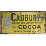 A pictorial enamel advertising sign, Cadburys Absolutely Pure - Sustaining - Refreshing Cocoa Sold