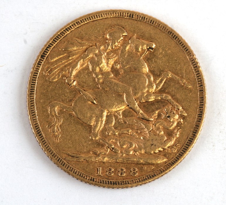 An 1888 full gold sovereign. - Image 2 of 2