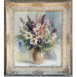 Fernand Renault - Still Life of Flowers in a Vase - watercolour, signed lower right, framed &