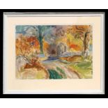 Alexander S Burns RWS (1911-1987) - Autumn in Strontian - watercolour, signed lower left, framed &