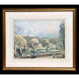 Arthur Henry Knighton-Hammond - Olive Grove Monton, France - watercolour, signed lower right, framed