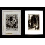 Hedley-Fitton (British 1859-1929) two engravings depicting classical buildings, both signed in