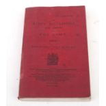 A 1912 edition of The Kings Regulations & Orders for the Army. Written on the inside front cover: