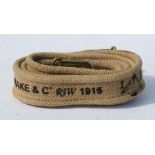 An 08 Pattern .303 Rifle sling. Marked to the reverse with the War Department arrow and DRAKE &