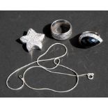 A silver star pendant; together with other silver jewellery.Condition Report33g