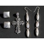 A silver cross pendant ; together with other silver jewellery.Condition Report33g