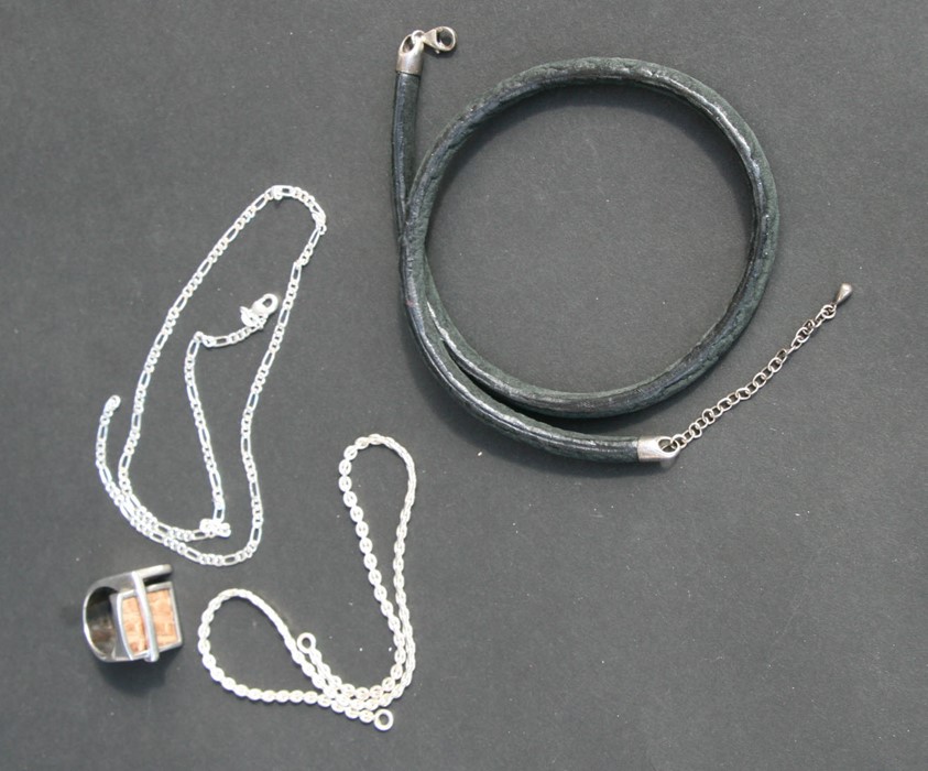 A silver necklace; together with other similar jewellery.