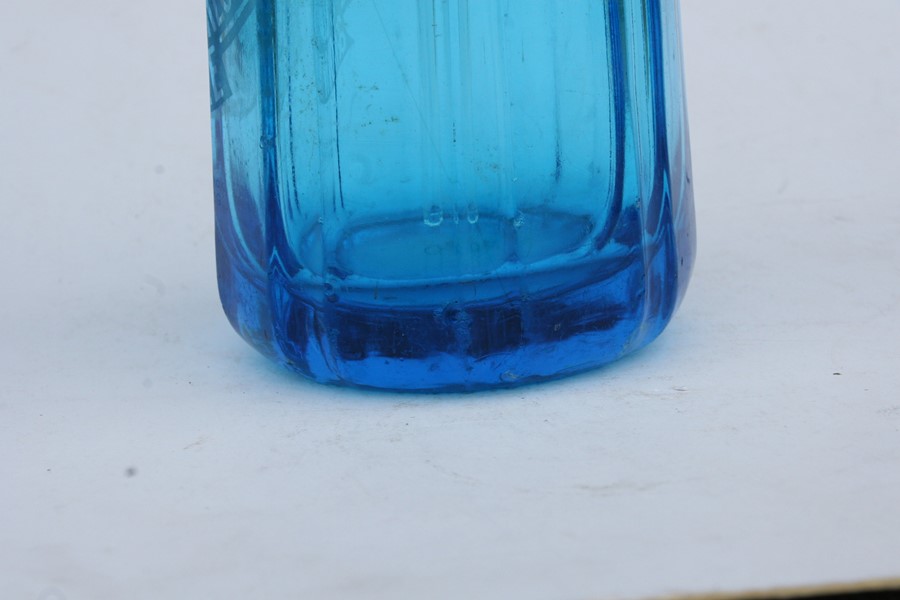 A Bellamy Bros Ltd blue glass soda syphon; together with three clear glass soda syphons (4). - Image 2 of 4