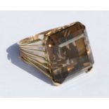 A 9ct gold and smoky quartz cocktail ring, approx UK size MCondition Reportthe stone is detached