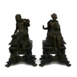 A pair of late 18th / early 19th century bronze chenets depicting a Vulcan and Proserpine, 39 (15.