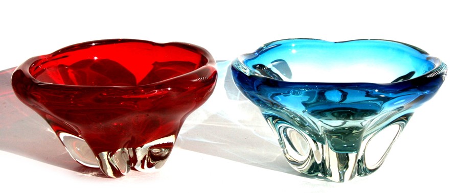 Two large Whitefriars art glass bowls, 26cms (10.25ins) diameter.Condition ReportBoth in good