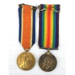 A WW1 Northamptonshire Regiment medal pair named to 49618 Private A.C. Smith. North'N.