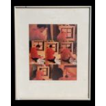 Shan - a photographic print of the artist at work, titled - The Square of Heavenly Peace, Left