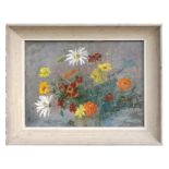Modern British - Still Life of Flowers in a Vase - oil on board, framed, 39 by 30cms (15.25 by