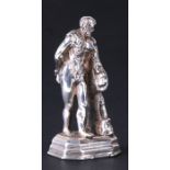 A continental silver desk seal cast in the form of Hercules, London import marks for 1900. 5.5cm (