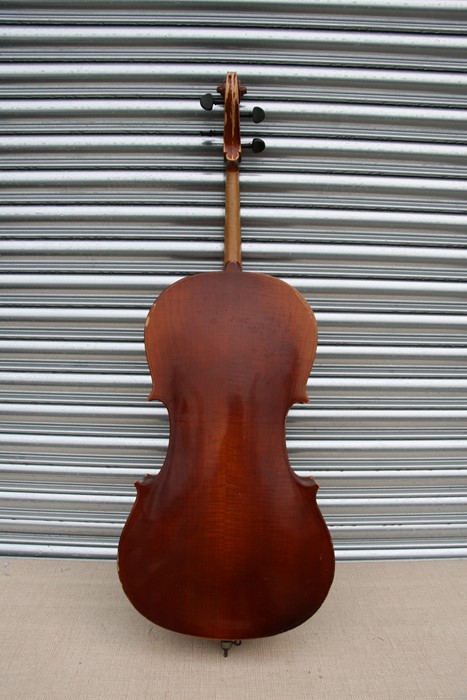 A cello with one-piece back, in a soft carry case, 122cms (48ins) high; together with another - Image 8 of 10