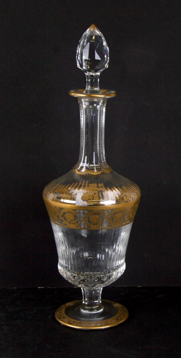 A St Louis crystal decanter with gilt decoration, 38cms (15ins) high.Condition Reportvery good