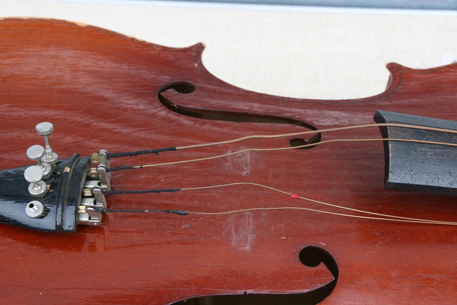 A cello with one-piece back, in a soft carry case, 122cms (48ins) high; together with another - Image 2 of 10