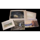 A quantity of Victorian school watercolour paintings to include seascapes and landscapes.Condition