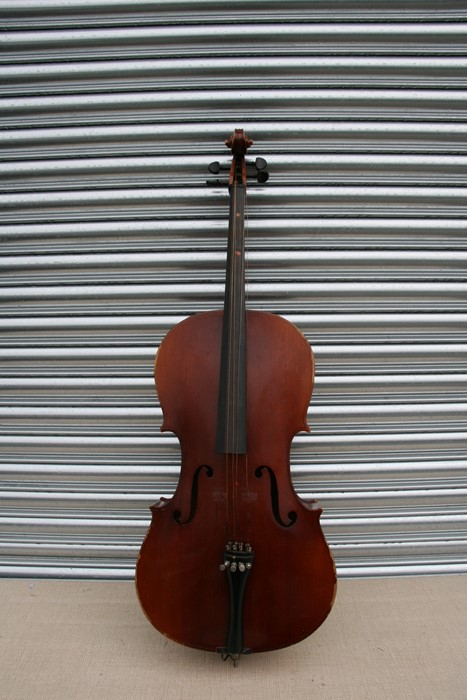 A cello with one-piece back, in a soft carry case, 122cms (48ins) high; together with another - Image 7 of 10