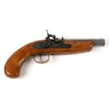 A Dikar, Spain, 45 calibre black powder percussion cap reproduction pistol, the hexagonal steel