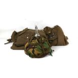 A British Army Air Corps uniform consisting of two jackets (with medal ribbons) and a pair of