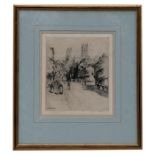 Charles Watson - Street Scene - etching, signed in pencil to the margin, framed & glazed, 20 by