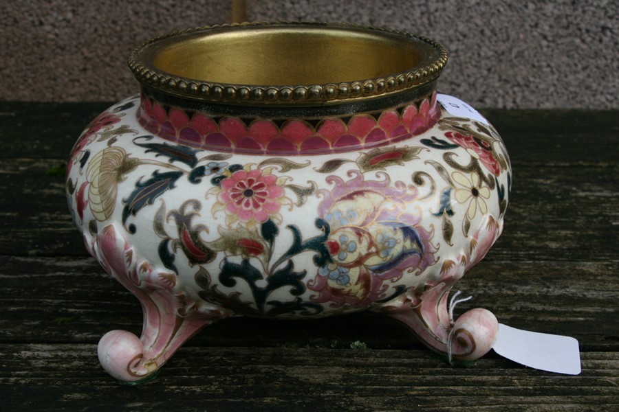 A Zsolnay Pecs oil lamp base, model no. 1570, 15cms (6ins) high.Condition ReportGlaze is very crazed - Image 9 of 13