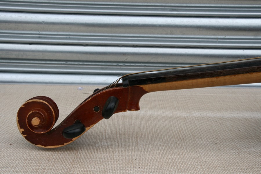 A cello with one-piece back, in a soft carry case, 122cms (48ins) high; together with another - Image 9 of 10