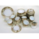 A Noritake gilded part tea set.