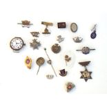 A small selection of 20 military Sweetheart Brooches and Lapel Badges including some in silver