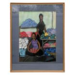 20th century Modern, in the manner of Paul Gauguin - A French Market Scene with Two Women Stall