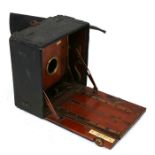 A Sanderson London plate camera with brass plaque inscribed 'The Skipper from EBP-EPP TED &