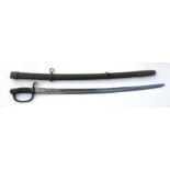 A WWI period Russian sword and scabbard, the hilt numbered '7301', 101cms (39.75ins) long.