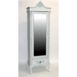 A French painted single mirrored door armoire, 54cms (21ins) wide.