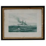 Montague Dawson (British 1890-1973) - HMS Renown - coloured print, signed in pencil with