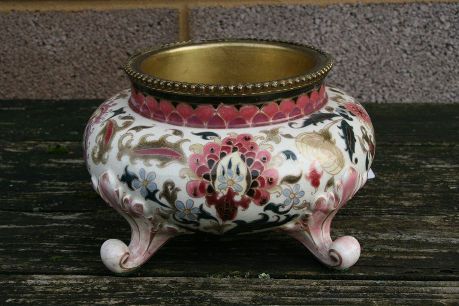 A Zsolnay Pecs oil lamp base, model no. 1570, 15cms (6ins) high.Condition ReportGlaze is very crazed - Image 8 of 13