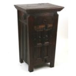 A hardwood pot cupboard with single drawer and cupboard beneath, 50cms (19.75ins) wide.