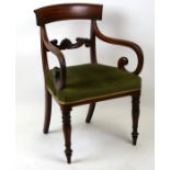 A William IV mahogany desk chair.