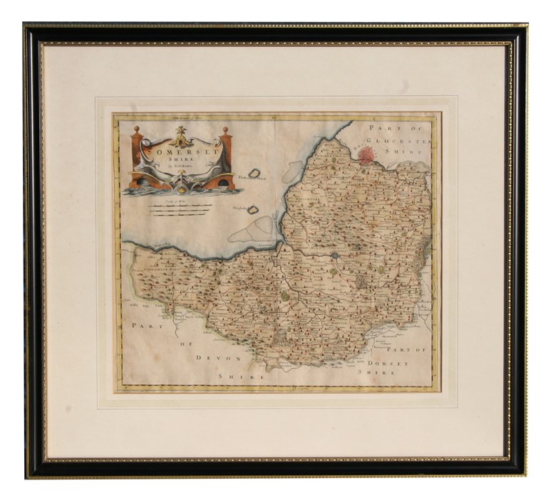 Robert Morden - Somersetshire, Part of Devonshire and Dorsetshire - a hand tinted map; together with - Image 2 of 4