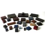 A quantity of vintage jewellery boxes to include Gieves and Mappin & Webb