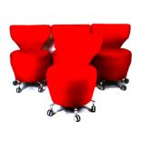 A set of four Orangebox mid century style upholstered tub chairs.