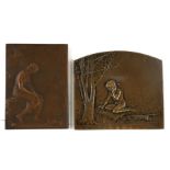 Rene Baudichon, a small bronze plaque, 7.5cms (3ins) wide; together with another similar (2).