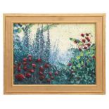 Modern British - Poppy Field - signed and dated lower left, oil on canvas, framed, 30 by 22cms (12
