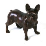 A 20th century bronze figure of a standing French Bulldog, 11 cms (4.25 ins) long.